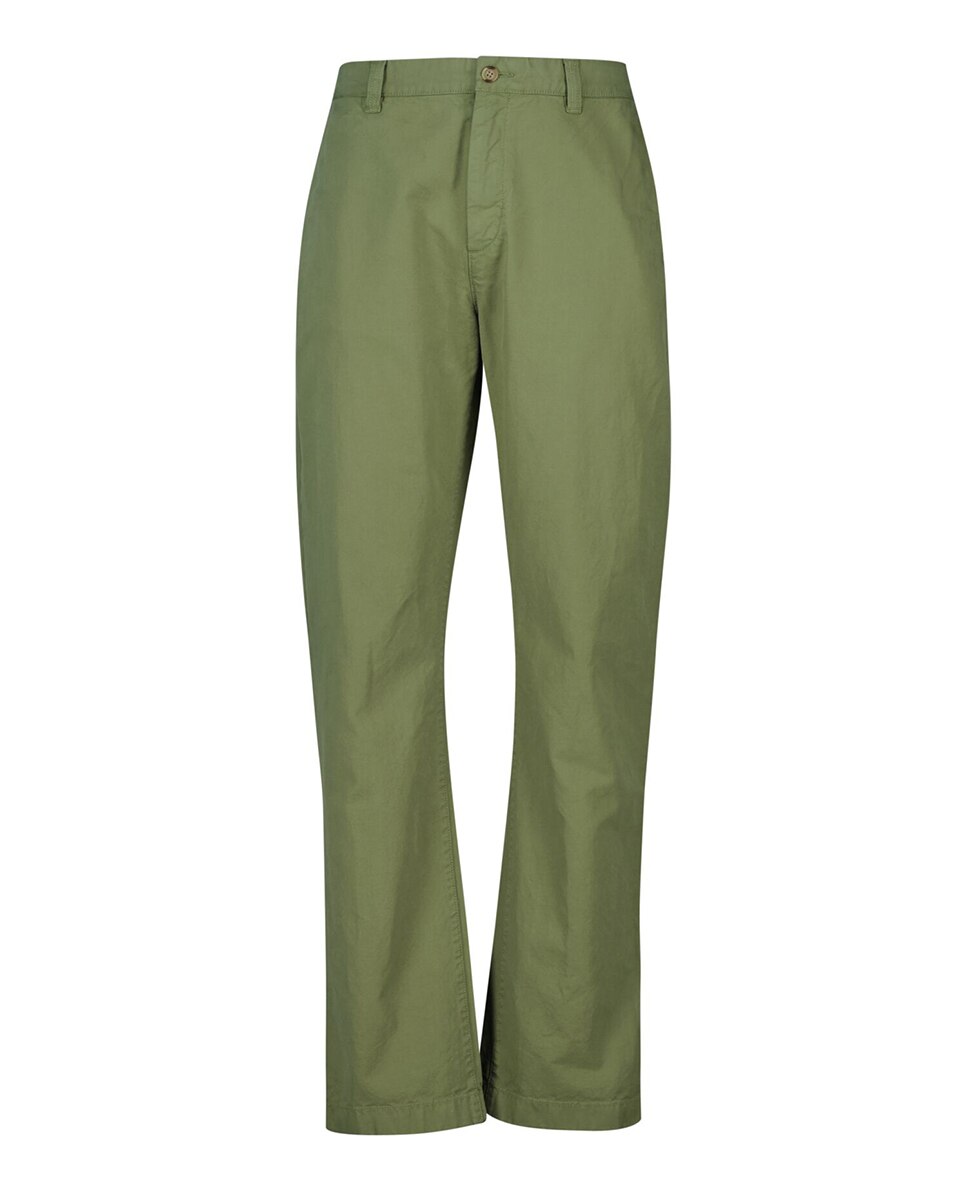 Calças Chino Regular com Cintura Média Tamanhos Grandes Verde-1