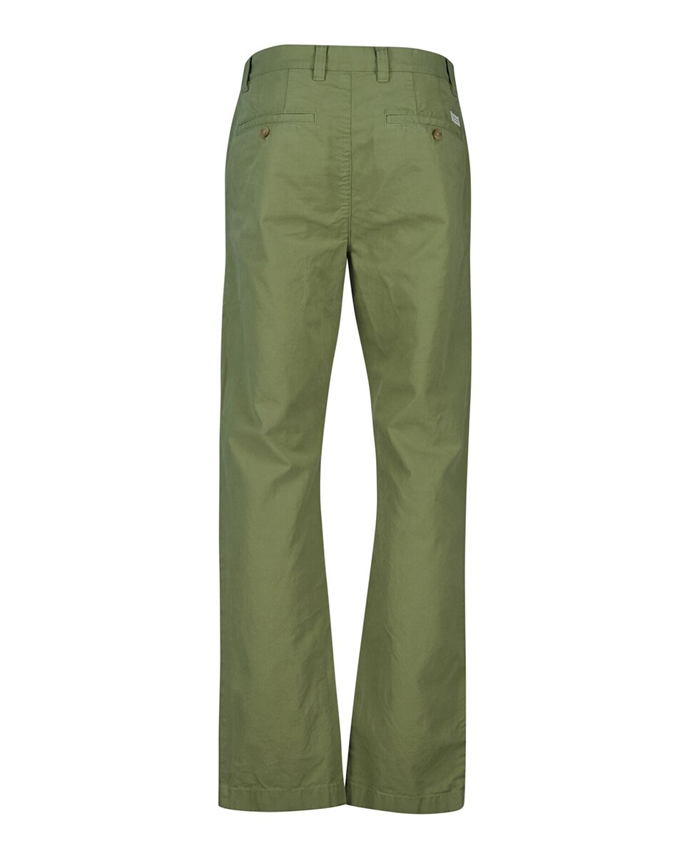 Calças Chino Regular com Cintura Média Tamanhos Grandes Verde-2