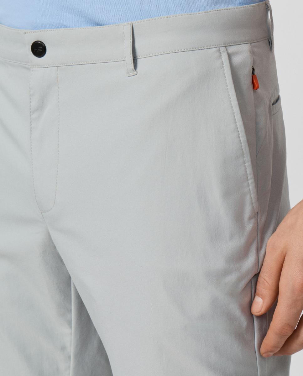 Calças Chino Regular Elásticas Desportivas Tamanhos Grandes Cinzento-claro-3