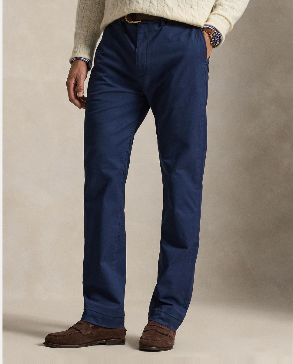 Calças Chino Greenwich Slim Fit Tamanhos Grandes Azul-marinho-3