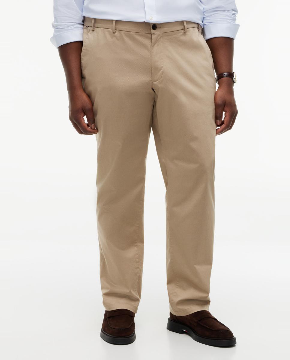Calças Chino com Estampado Tamanhos Grandes Bege-2