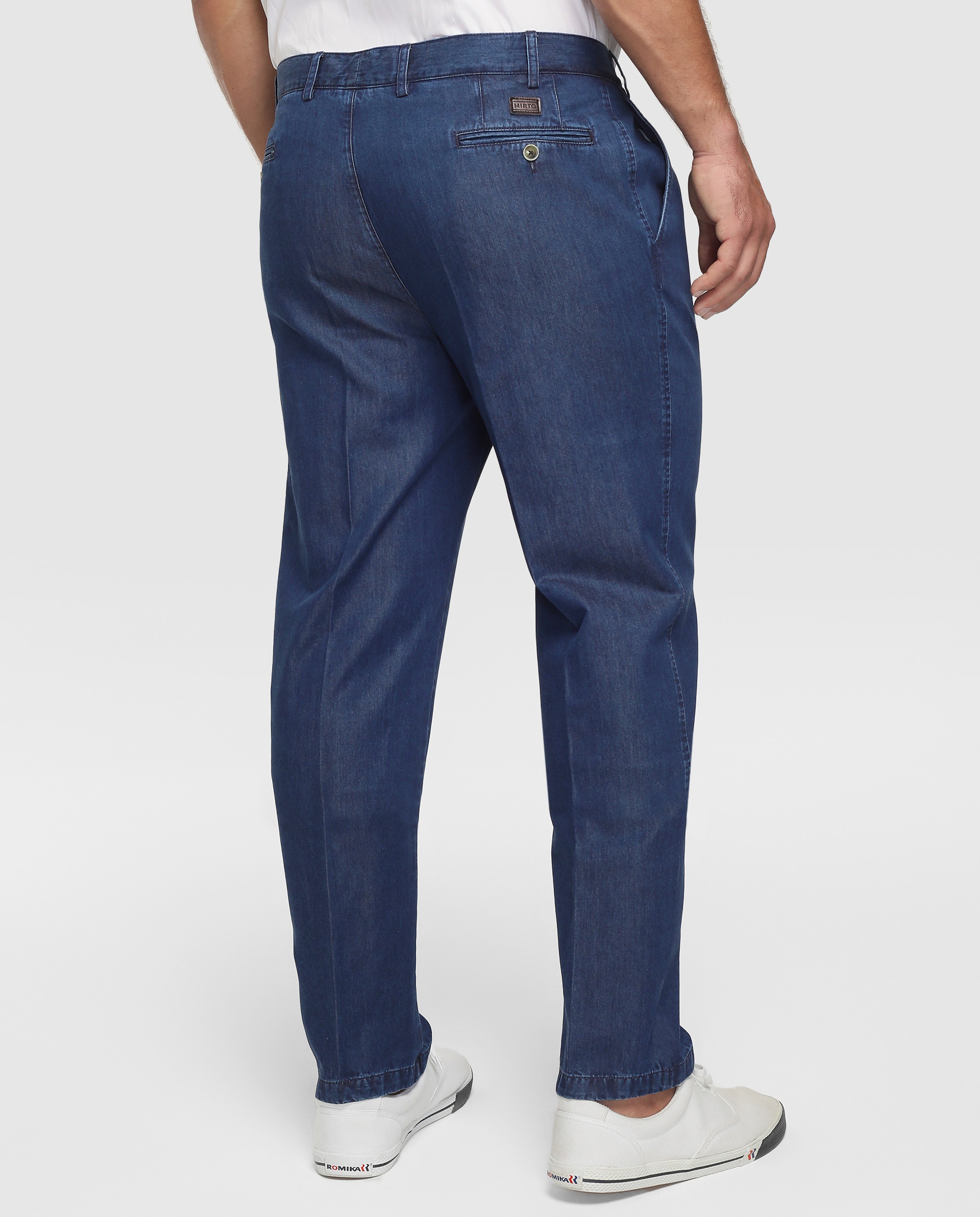 Jeans regular tamanhos grandes Azul-marinho-2