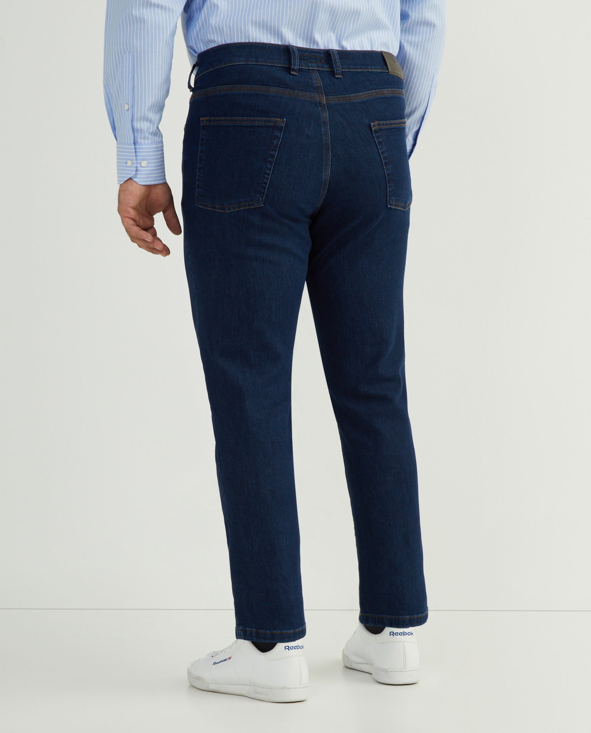Jeans Regular de 5 Bolsos Tamanhos Grandes Azul-3