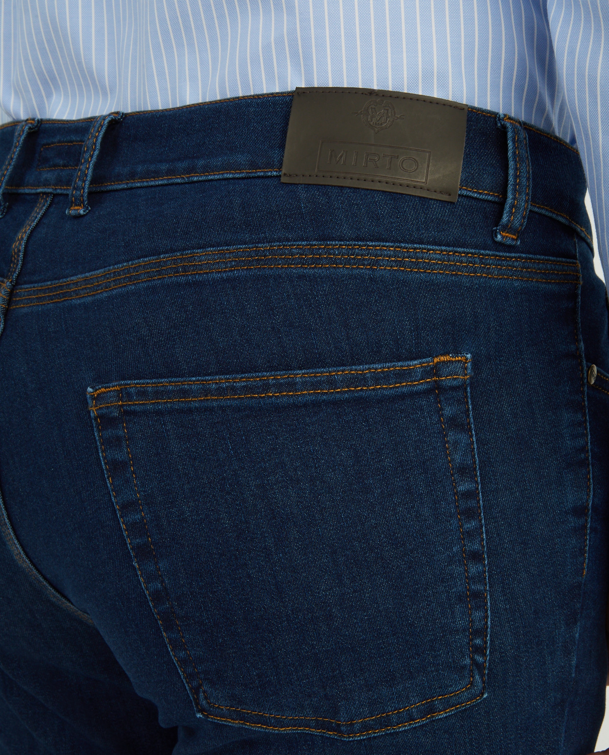 Jeans Regular de 5 Bolsos Tamanhos Grandes Azul-6
