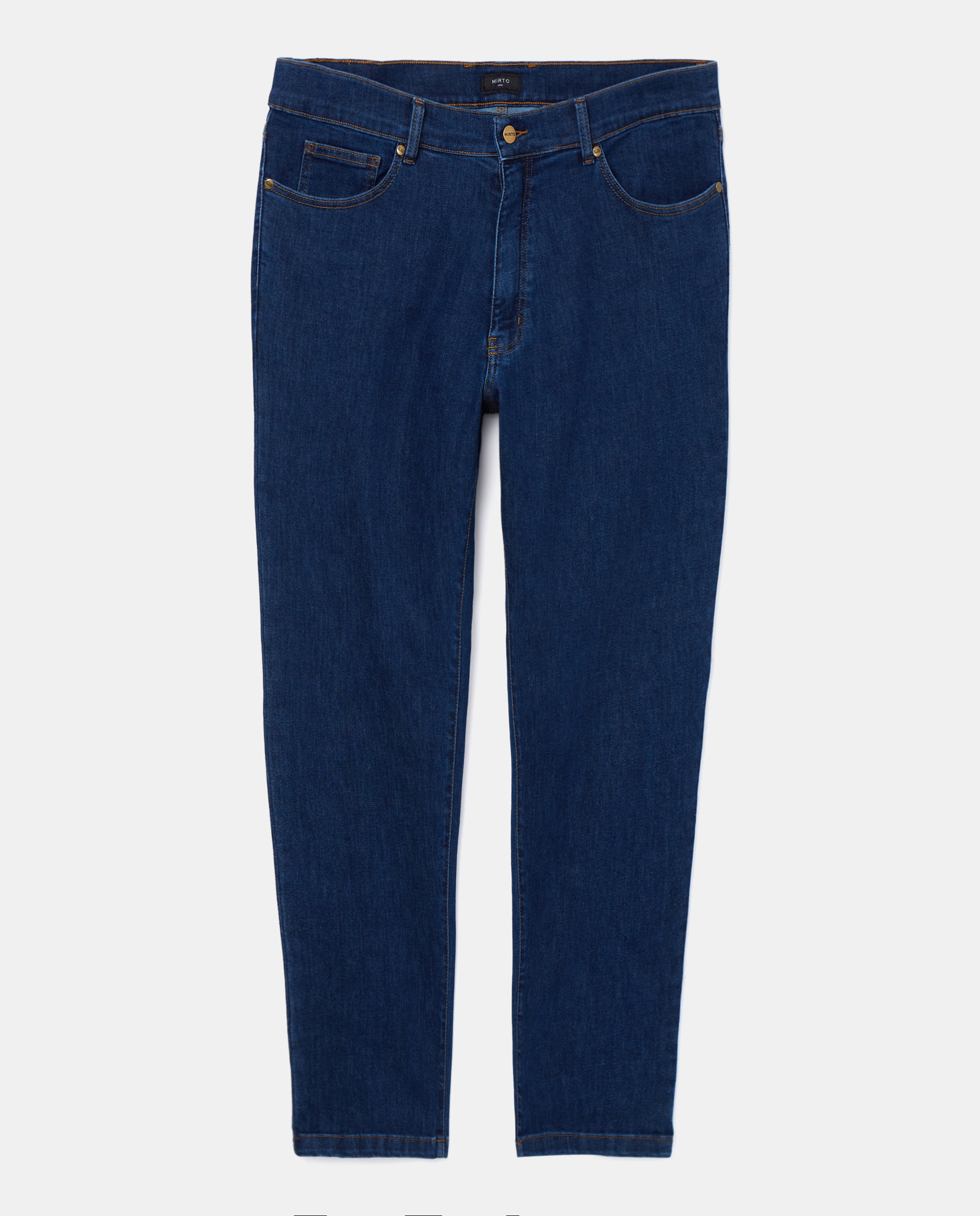 Jeans Regular de 5 Bolsos Tamanhos Grandes Azul-4