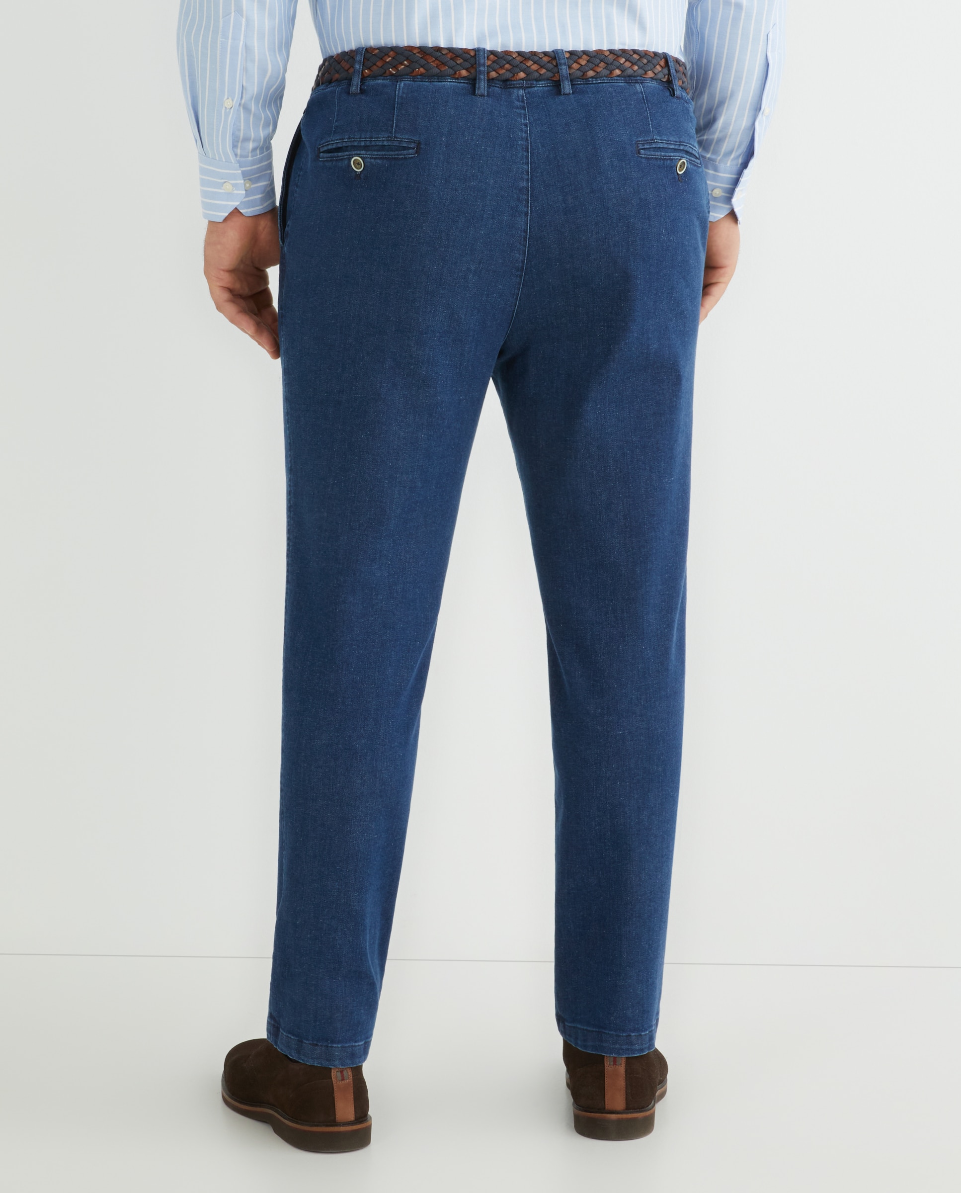 Jeans Chino Regular Tamanhos Grandes Azul-2