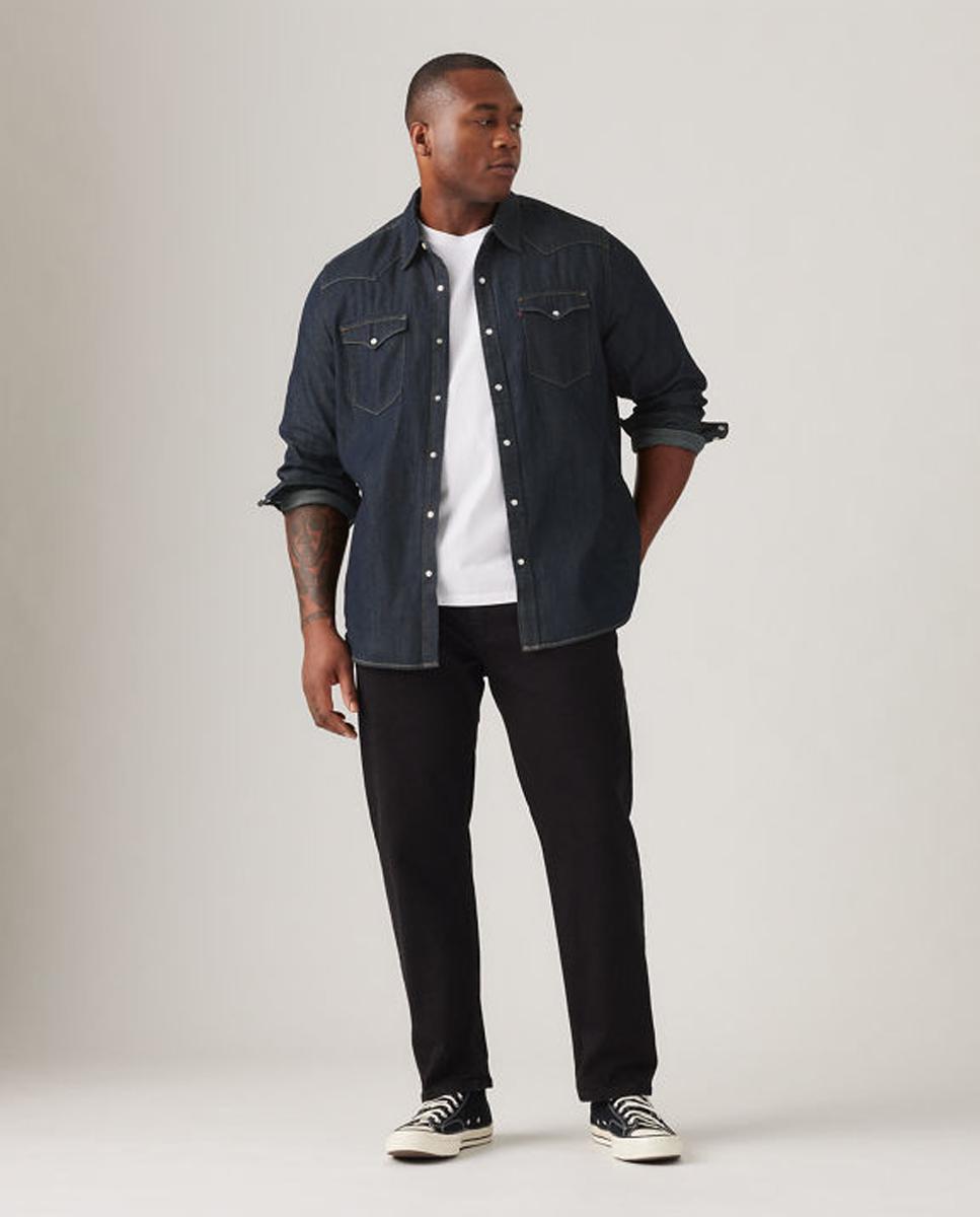 Jeans 502? Taper com Stretch Tamanhos Grandes Preto-7
