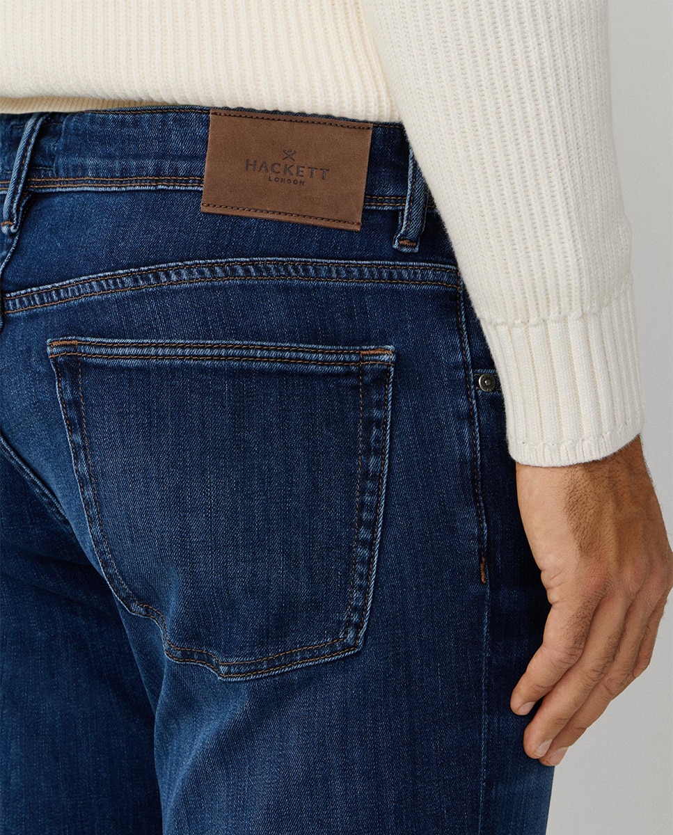 Jeans com Lavagem Média Tamanhos Grandes Azul-índigo-5