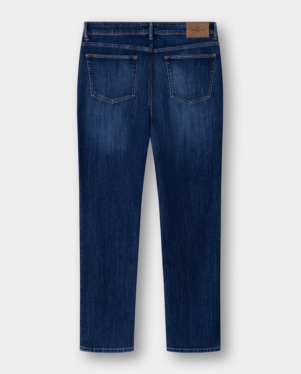 Jeans com Lavagem Média Tamanhos Grandes Azul-índigo-9