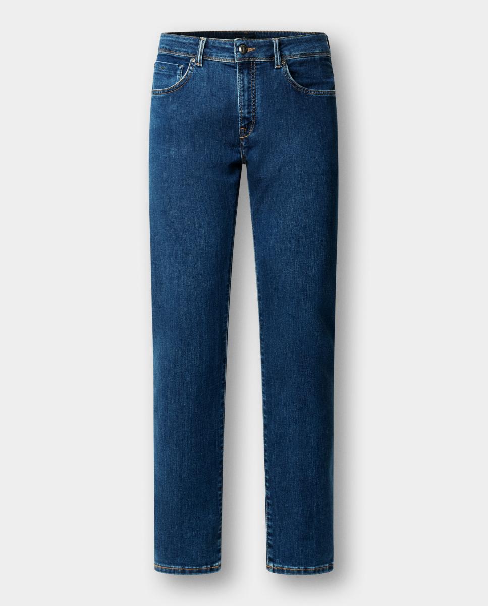 Jeans Escovados Fit Clássico Tamanhos Grandes Azul-4