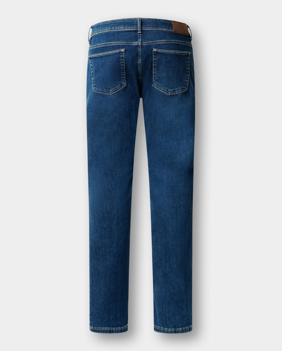 Jeans Escovados Fit Clássico Tamanhos Grandes Azul-5