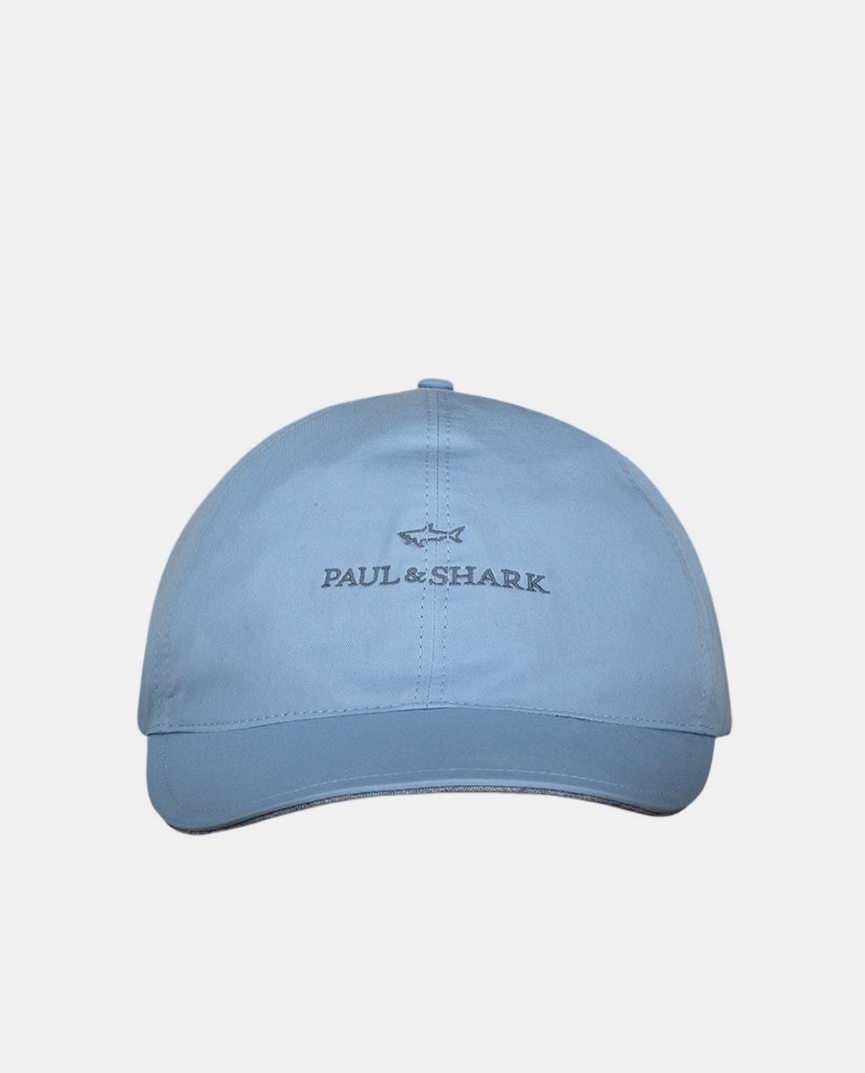 Boné de Algodão com Logótipo de Palavra Azul-claro-3