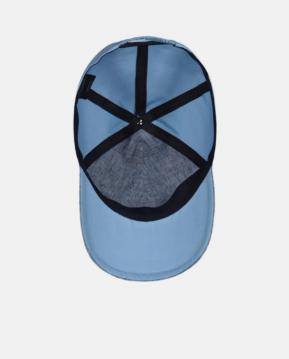 Boné de Algodão com Logótipo de Palavra Azul-claro-4
