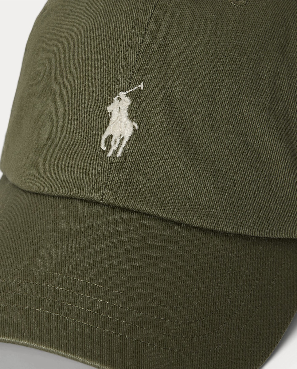 Boné com Cavalo Bordado e em Algodão Verde Azeitona-3