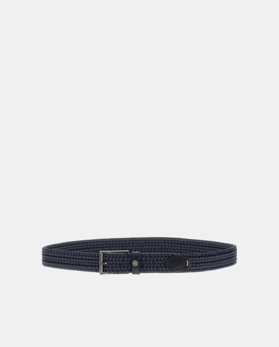 Cinturón elástico de hombre trenzado con detalles en ante tallas grandes - Paul & Shark - Azul marino Azul marino-1