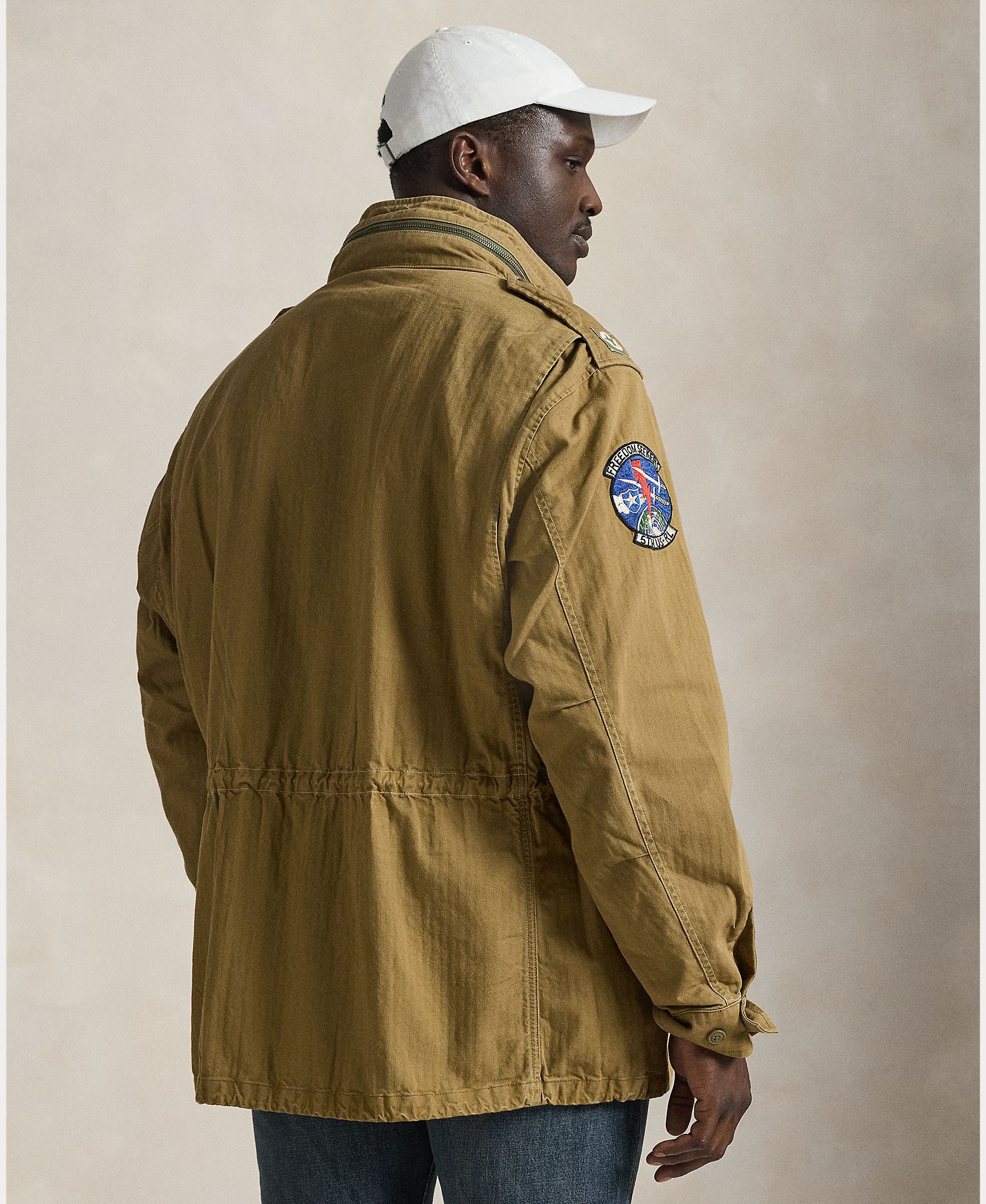 Parka de Algodão com Remendos Tamanhos Grandes Castanho-4