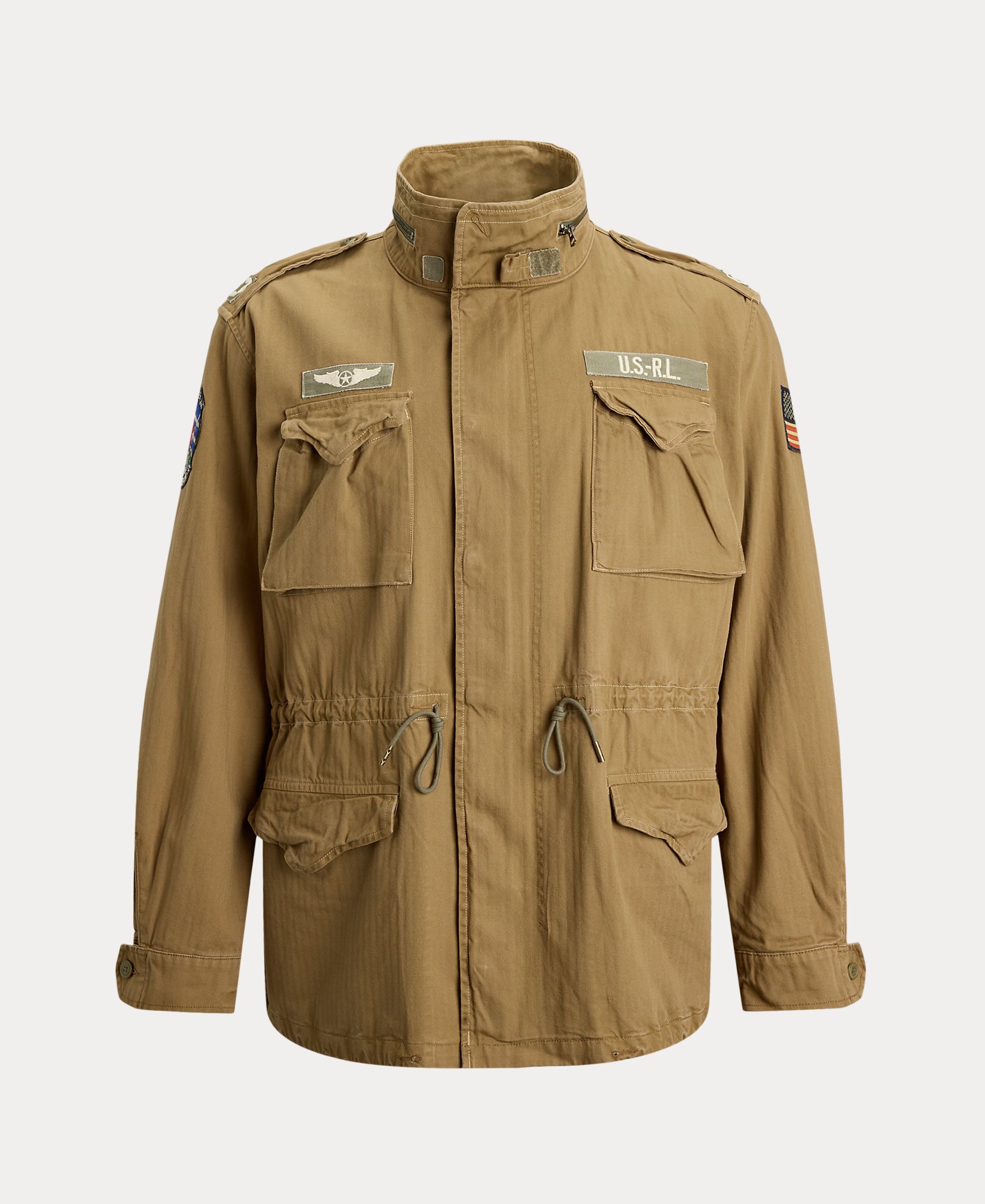 Parka de Algodão com Remendos Tamanhos Grandes Castanho-7