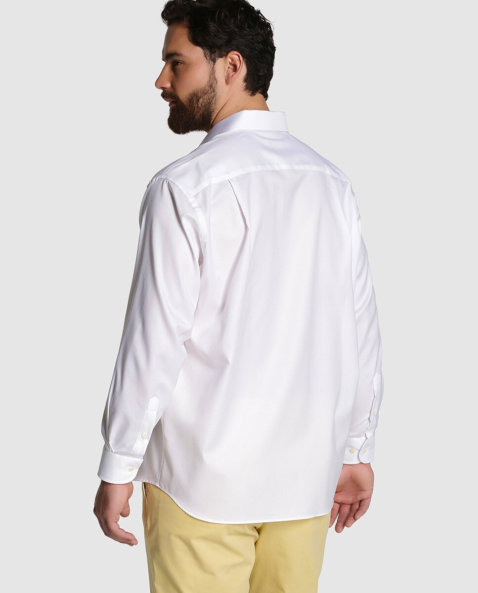 Camisa Regular de homem tamanhos grandes Branco-2