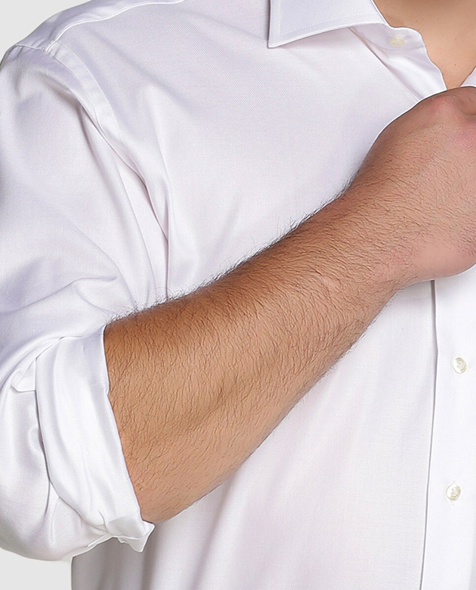 Camisa Regular de homem tamanhos grandes Branco-3