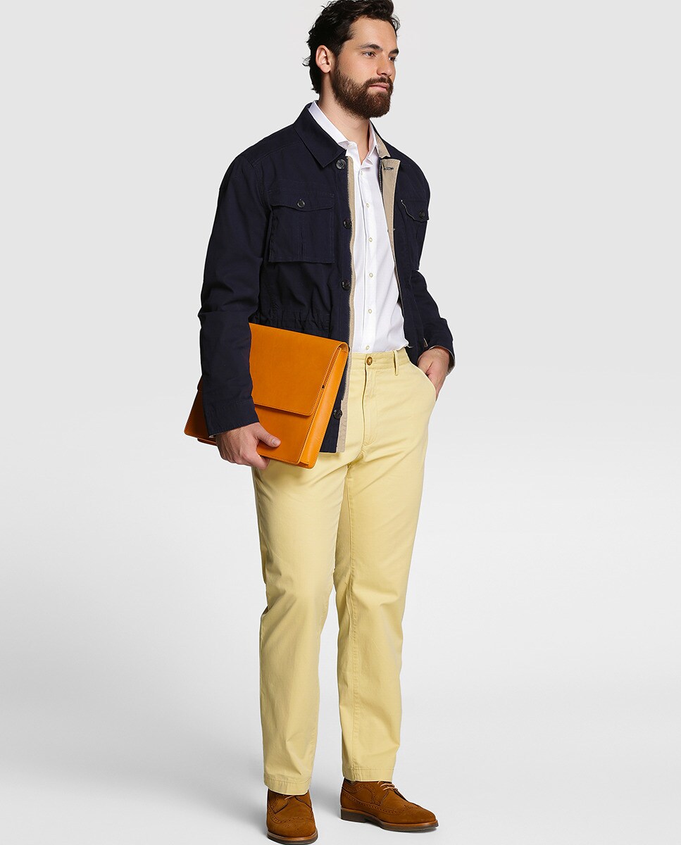 Camisa Regular de homem tamanhos grandes Branco-4