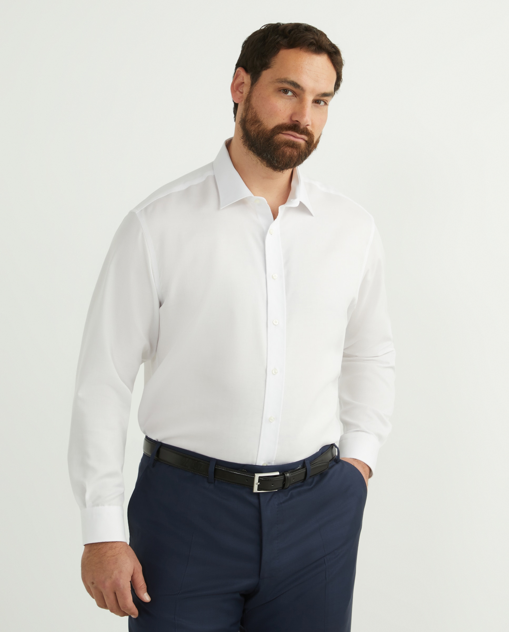 Camisa Formal Regular Tamanhos Grandes Branco-3