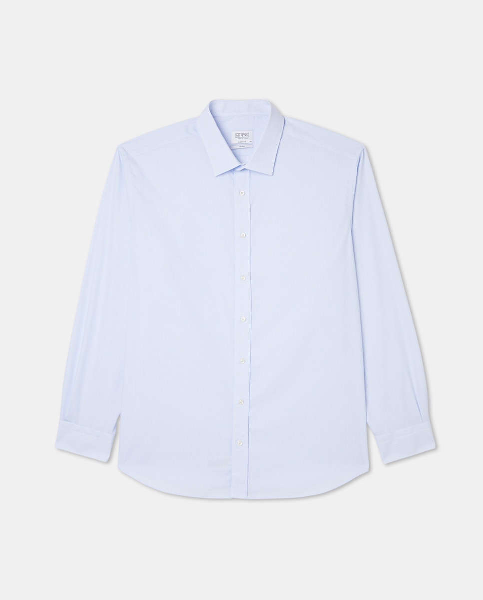 Camisa Formal Regular Tamanhos Grandes Azul-1