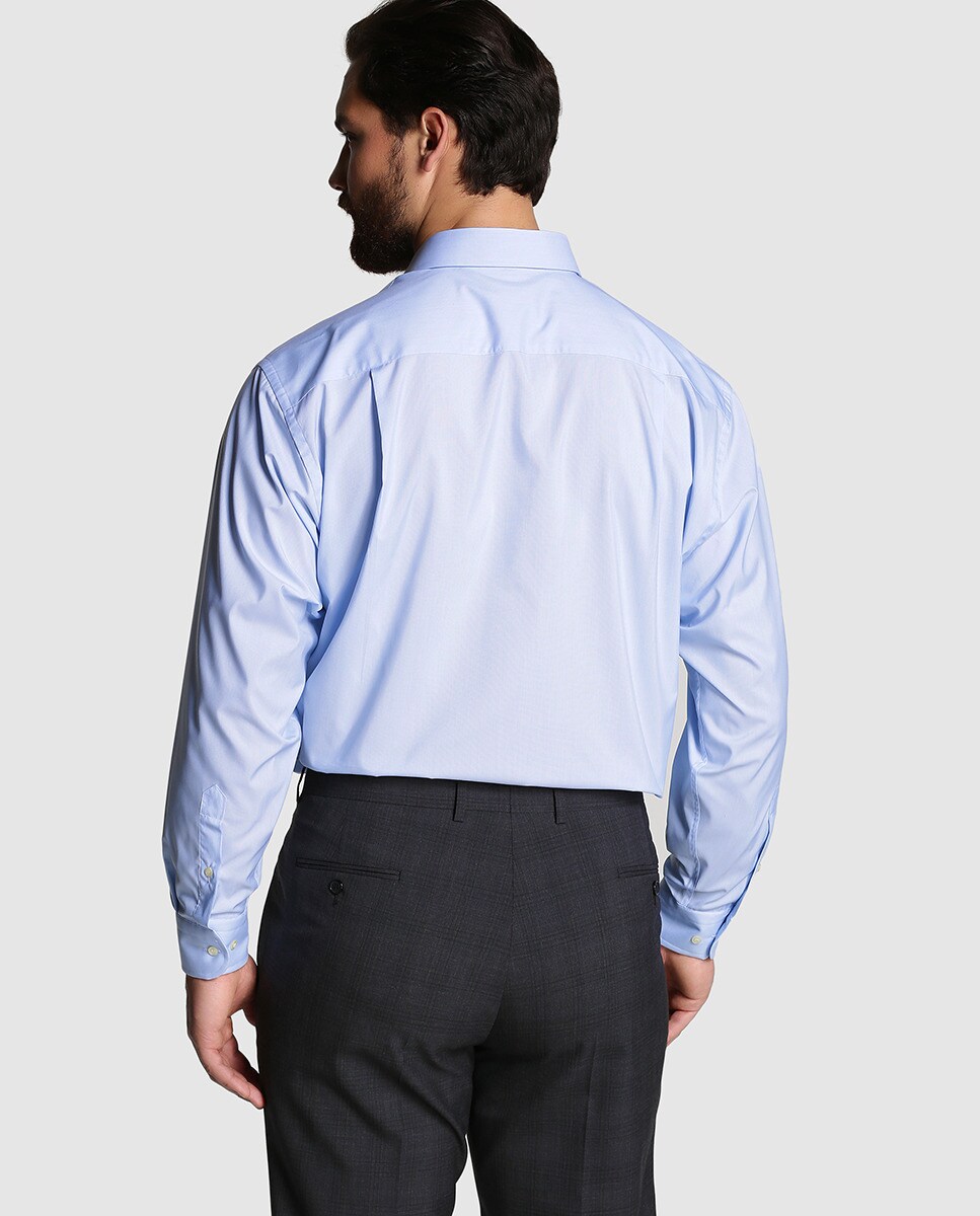 Camisa Regular de homem tamanhos grandes Azul-2