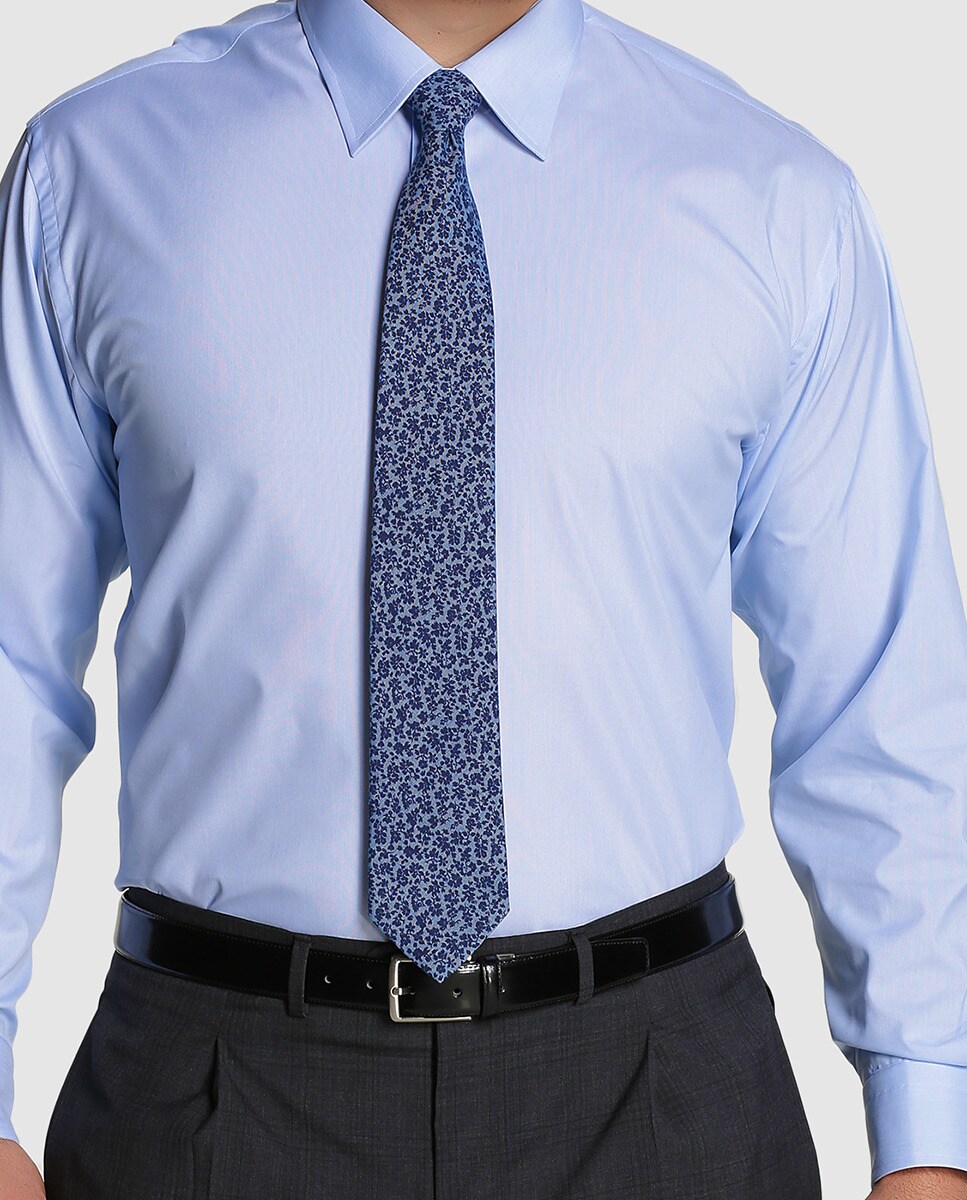 Camisa Regular de homem tamanhos grandes Azul-3
