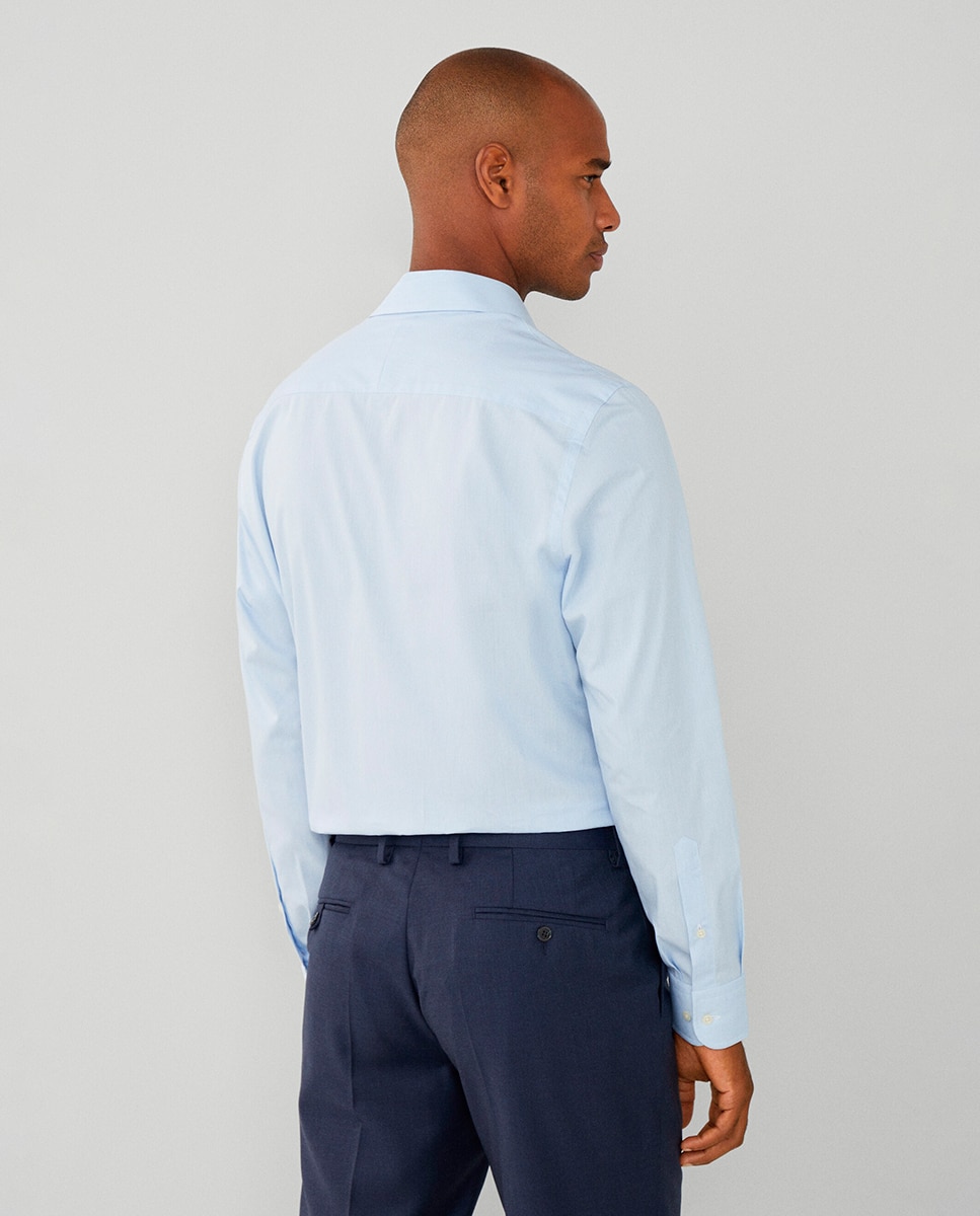 Camisa Classic Fit Pinpoint Tamanhos Grandes às Mini Riscas - Azul Azul-2