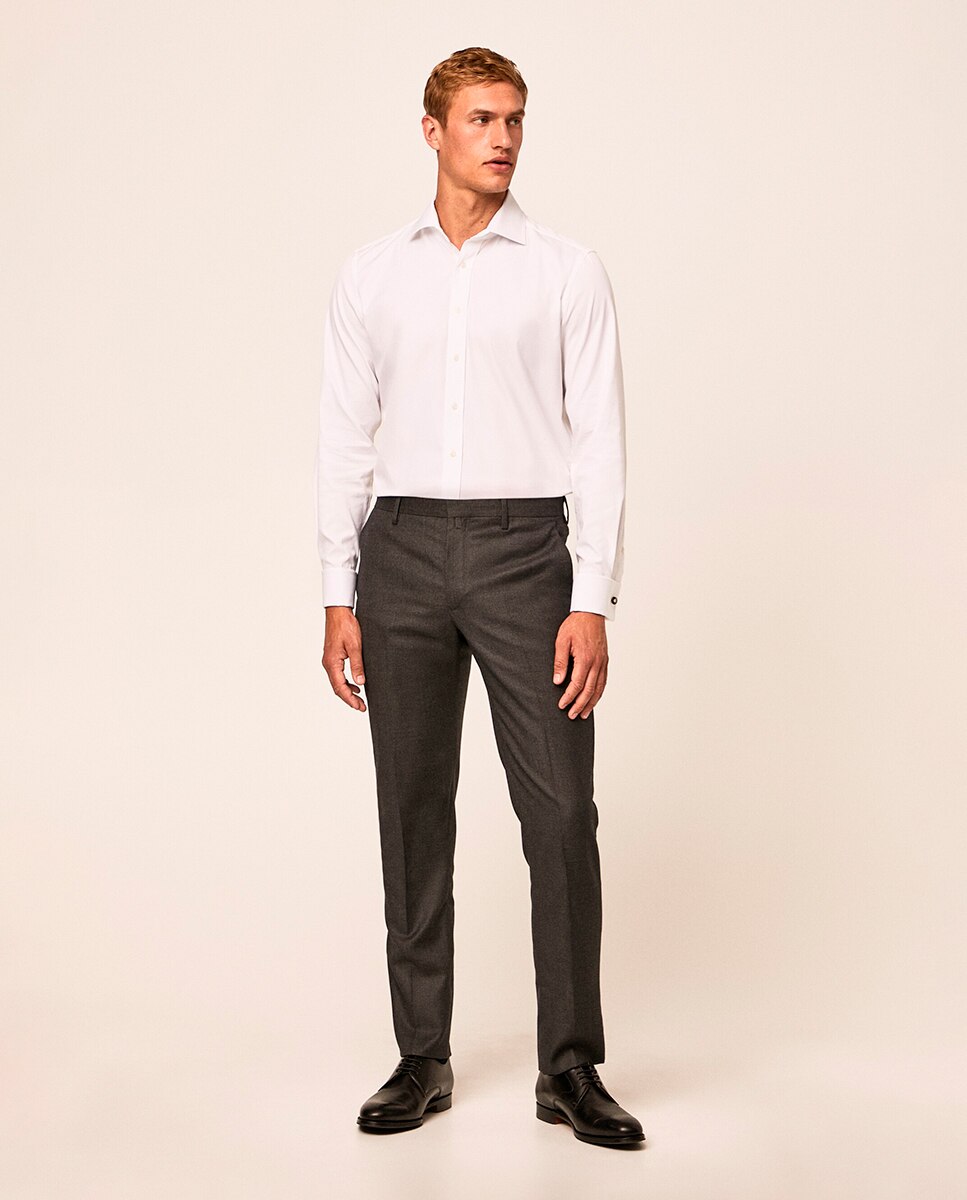Camisa Formal Classic Fit Royal Oxford Tamanhos Grandes Branco-6