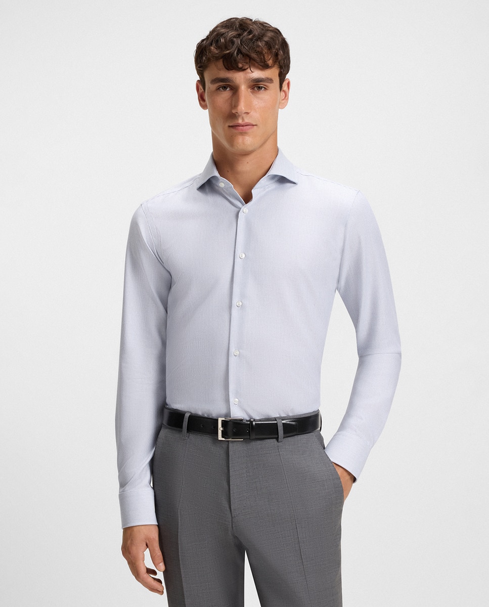 Camisa de Manga Comprida com Gola Kent Tamanhos Grandes Azul-1