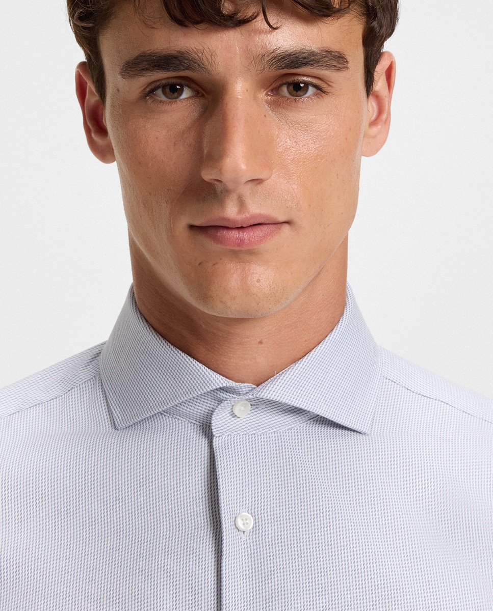 Camisa de Manga Comprida com Gola Kent Tamanhos Grandes Azul-2