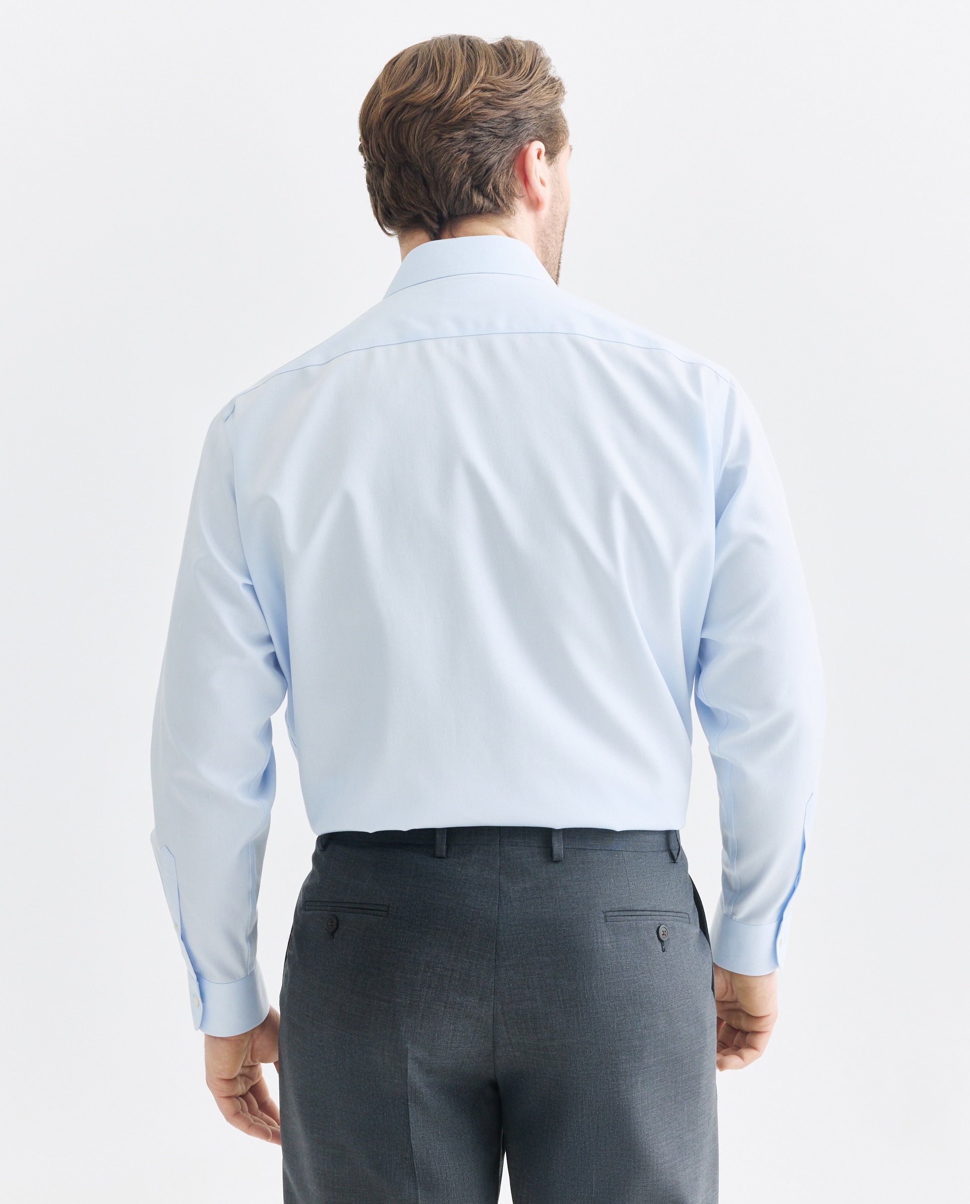 Camisa Non Iron Tamanhos Grandes Azul-claro-3