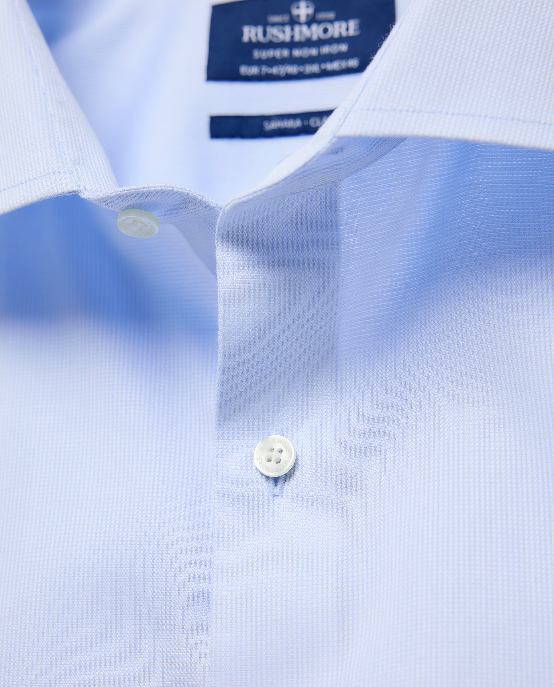 Camisa Non Iron Tamanhos Grandes Azul-claro-5