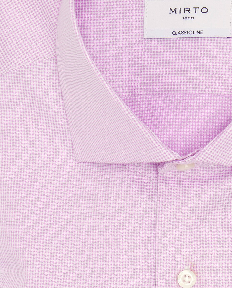 Camisa Clássica Lisa com Manga Comprida Tamanhos Grandes Rosa-4