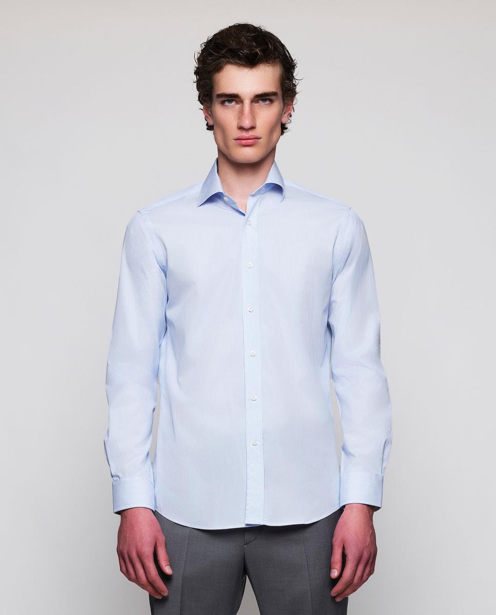 Mirto - Camisa vertir de hombre mil rayas manga larga Tallas Grandes.