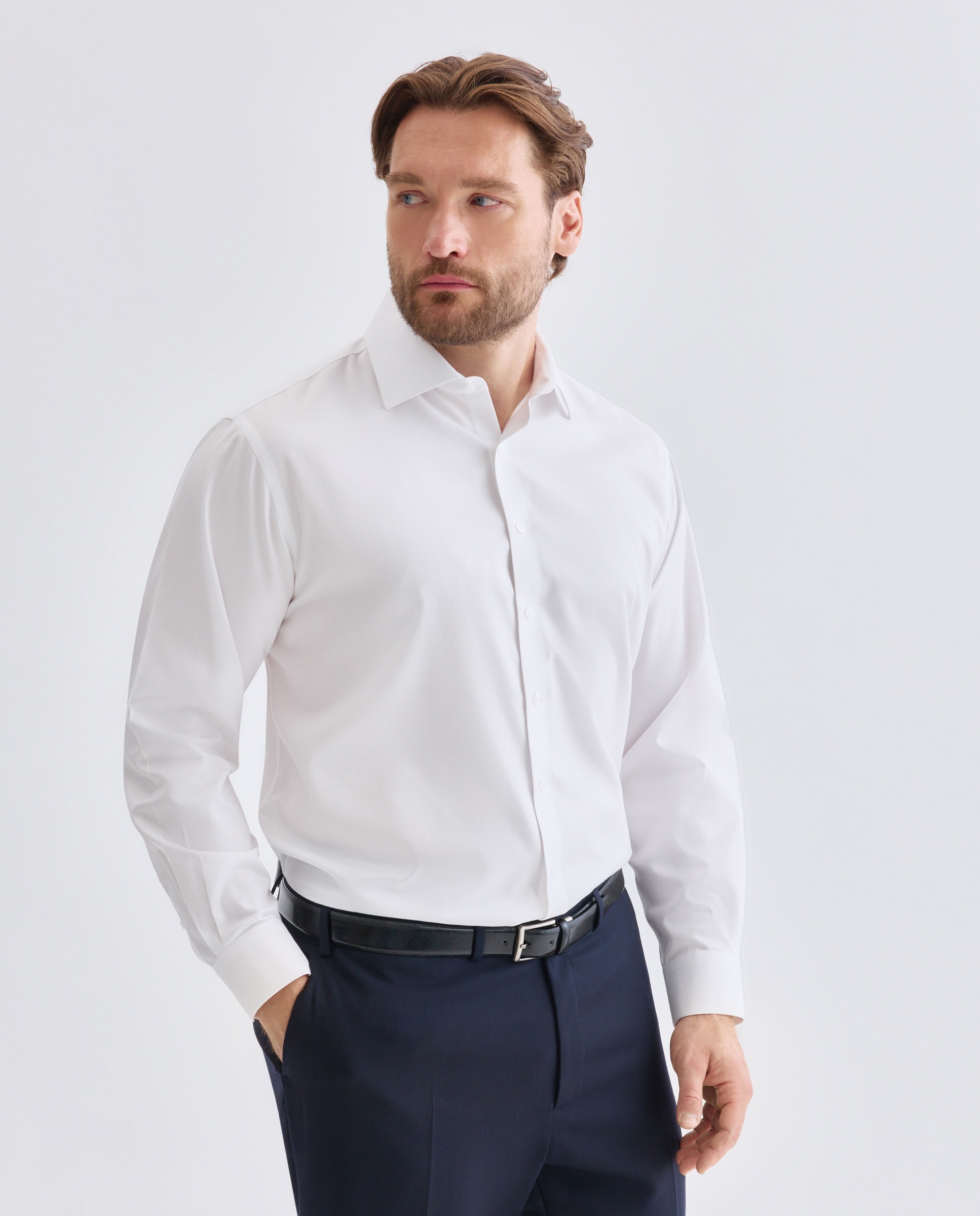 Camisa de hombre non iron - Rushmore - Blanco Blanco-2