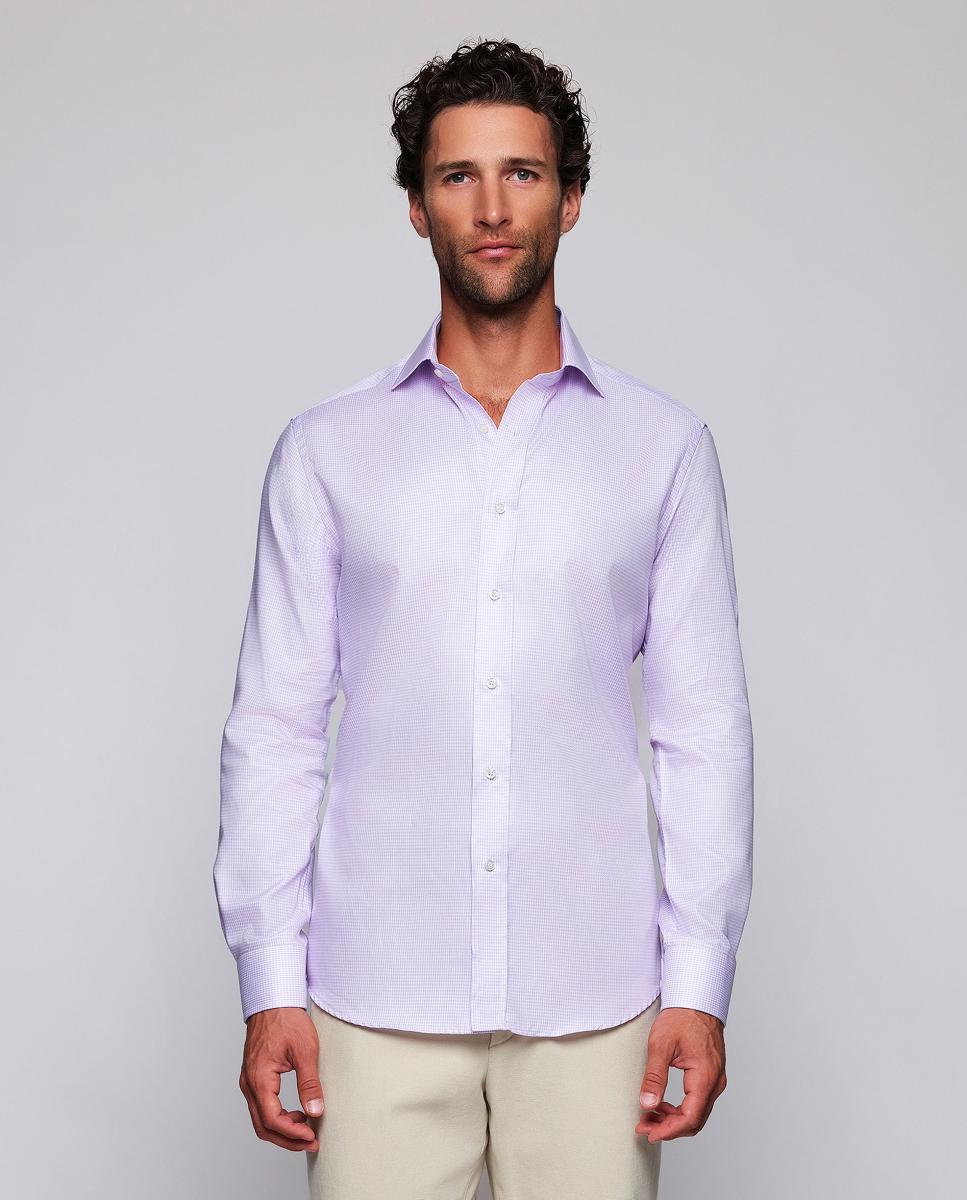 Camisa vestir de hombre puño mixto de algodón Tallas Grandes - Mirto - Rosa Rosa-1