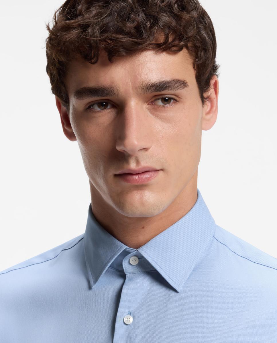 Camisa de Manga Comprida Tamanhos Grandes Azul-marinho-3