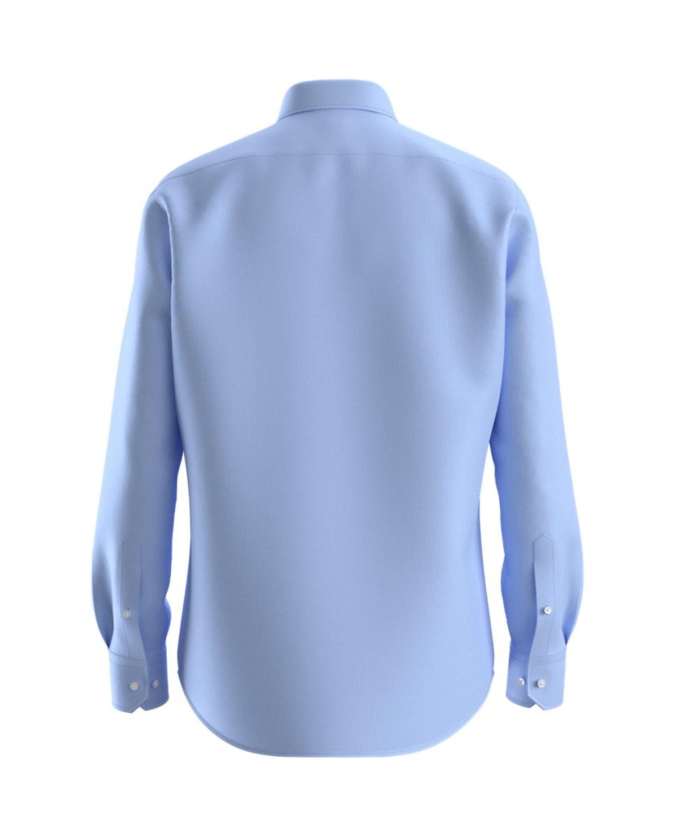 Camisa de Manga Comprida Tamanhos Grandes Azul-2