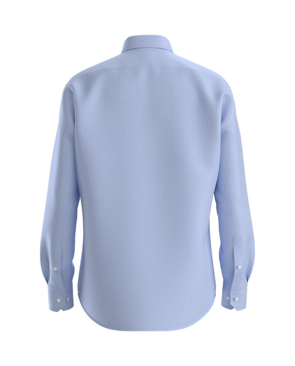 Camisa de Manga Comprida Tamanhos Grandes Azul-2