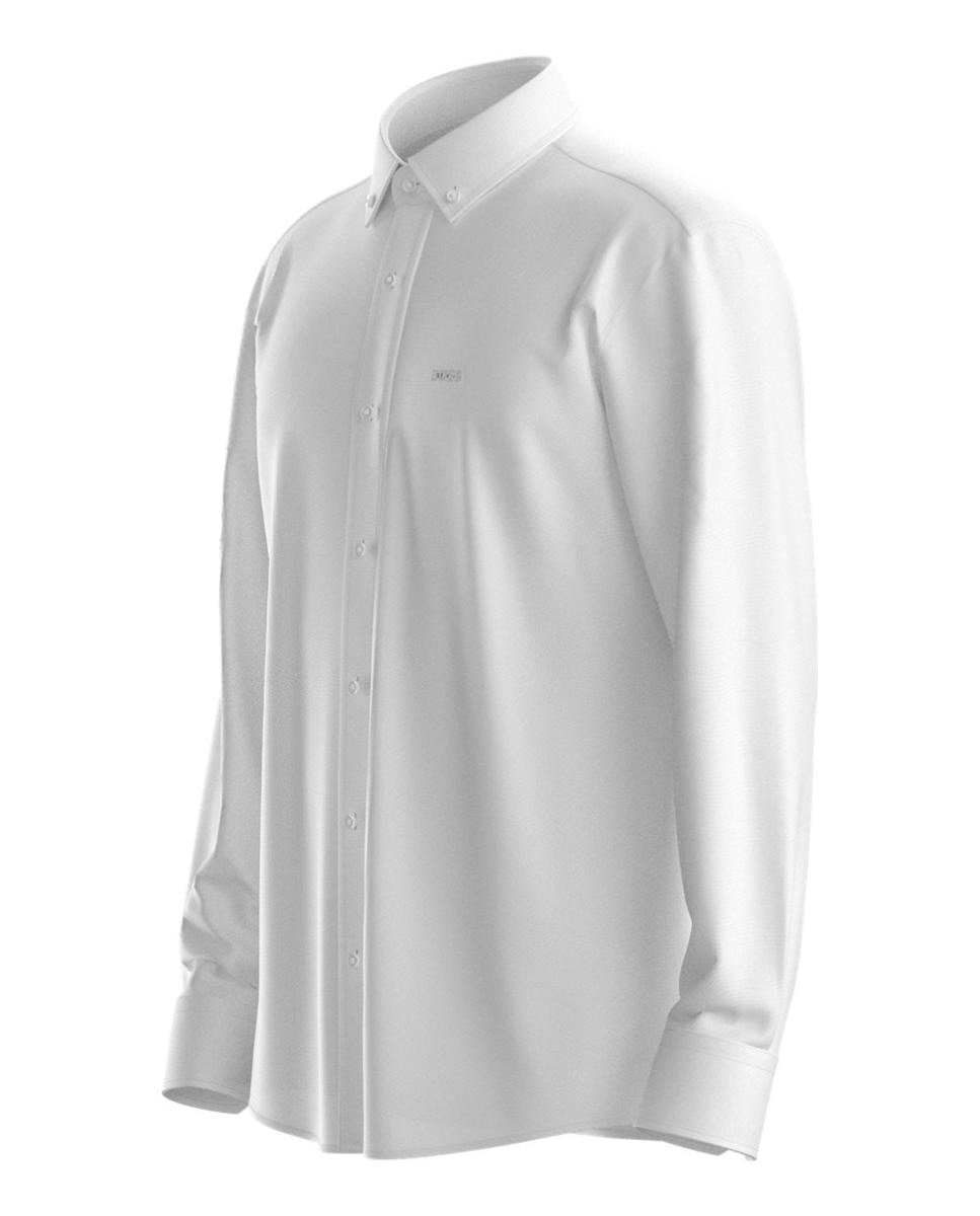 Camisa de Manga Comprida Tamanhos Grandes Branco-3