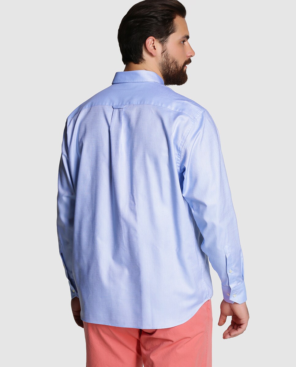 Camisa Regular de homem tamanhos grandes Azul-2