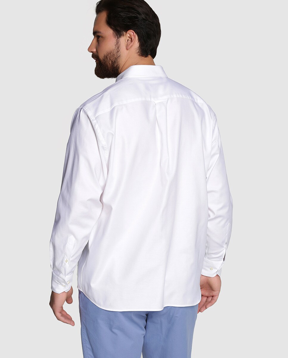 Camisa Regular de homem tamanhos grandes Branco-2