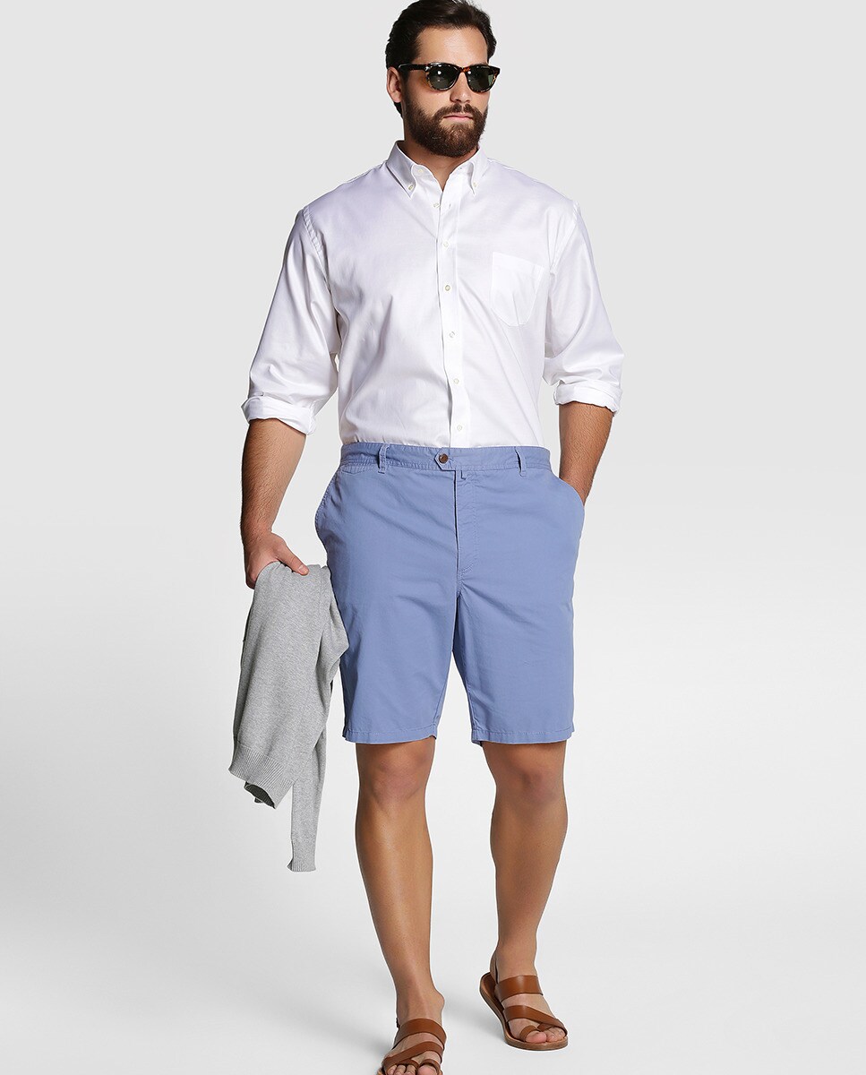 Camisa Regular de homem tamanhos grandes Branco-4