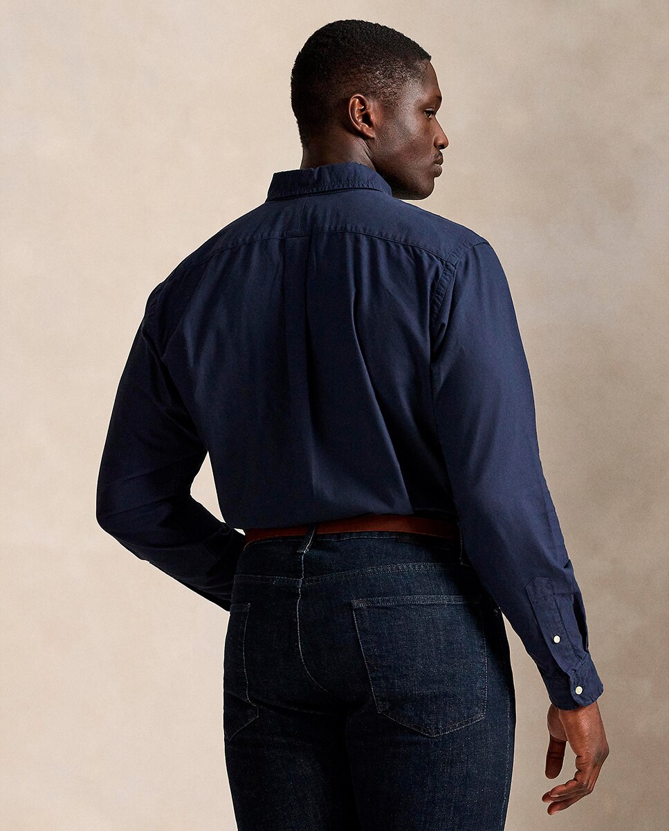 Camisa Classic Fit Tamanhos Grandes em Algodão Azul-marinho-3