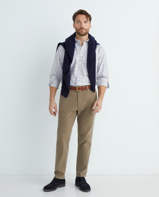 Imagen 0 de Camisa casual de hombre manga larga cuadros tallas grandes