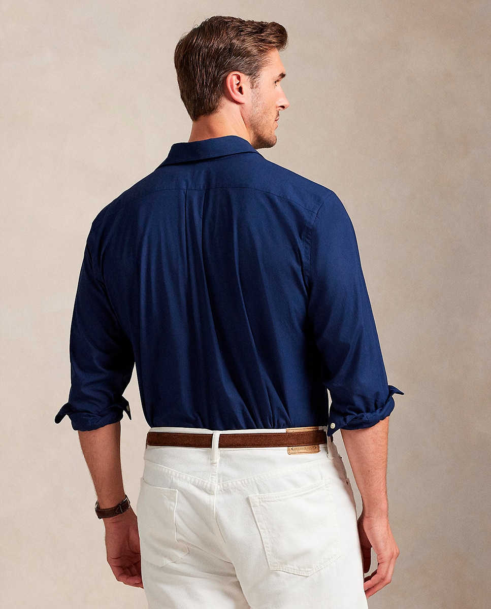 Camisa Classic Fit Tamanhos Grandes em Popelina Azul-marinho-3