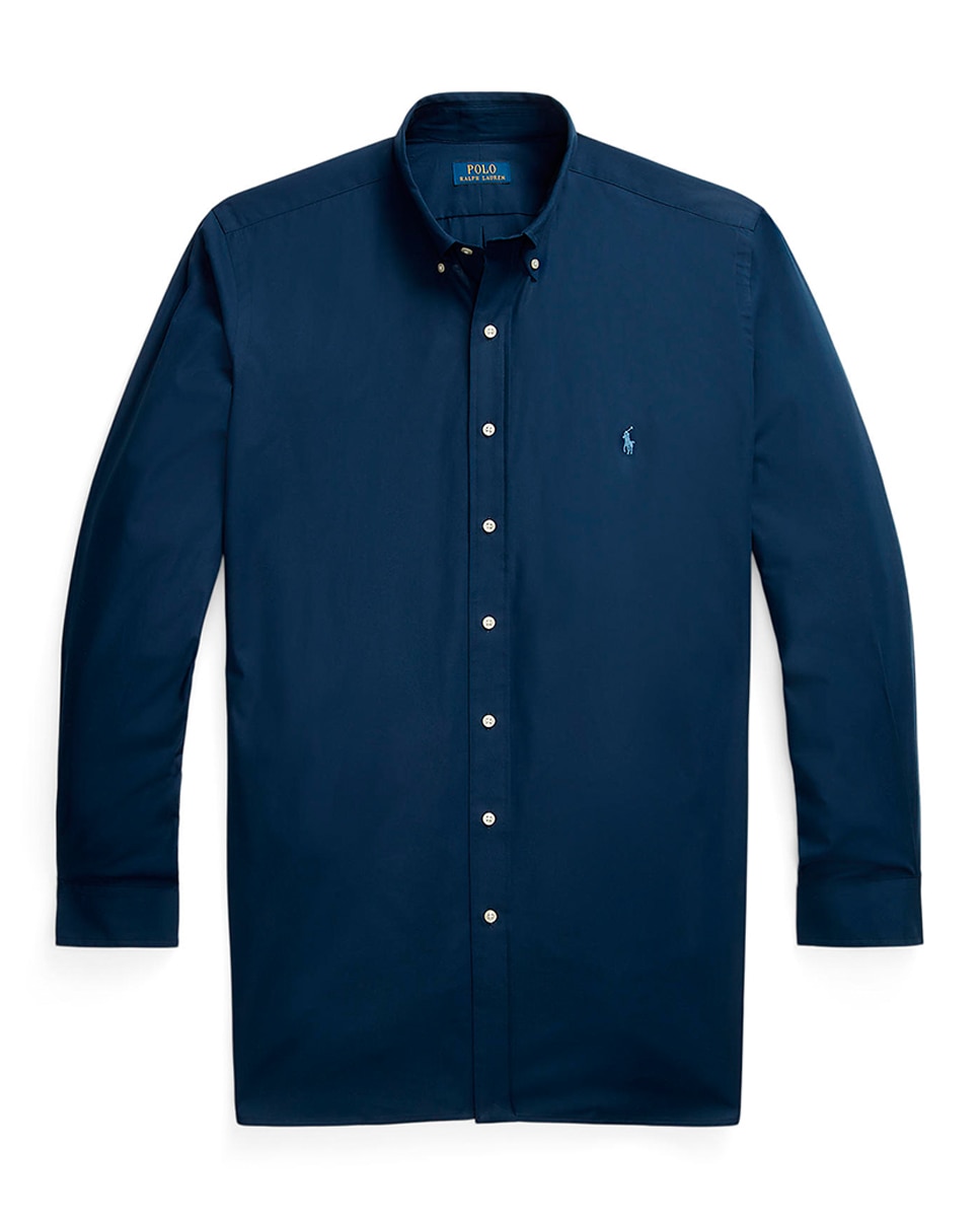 Camisa Classic Fit Tamanhos Grandes em Popelina Azul-marinho-5