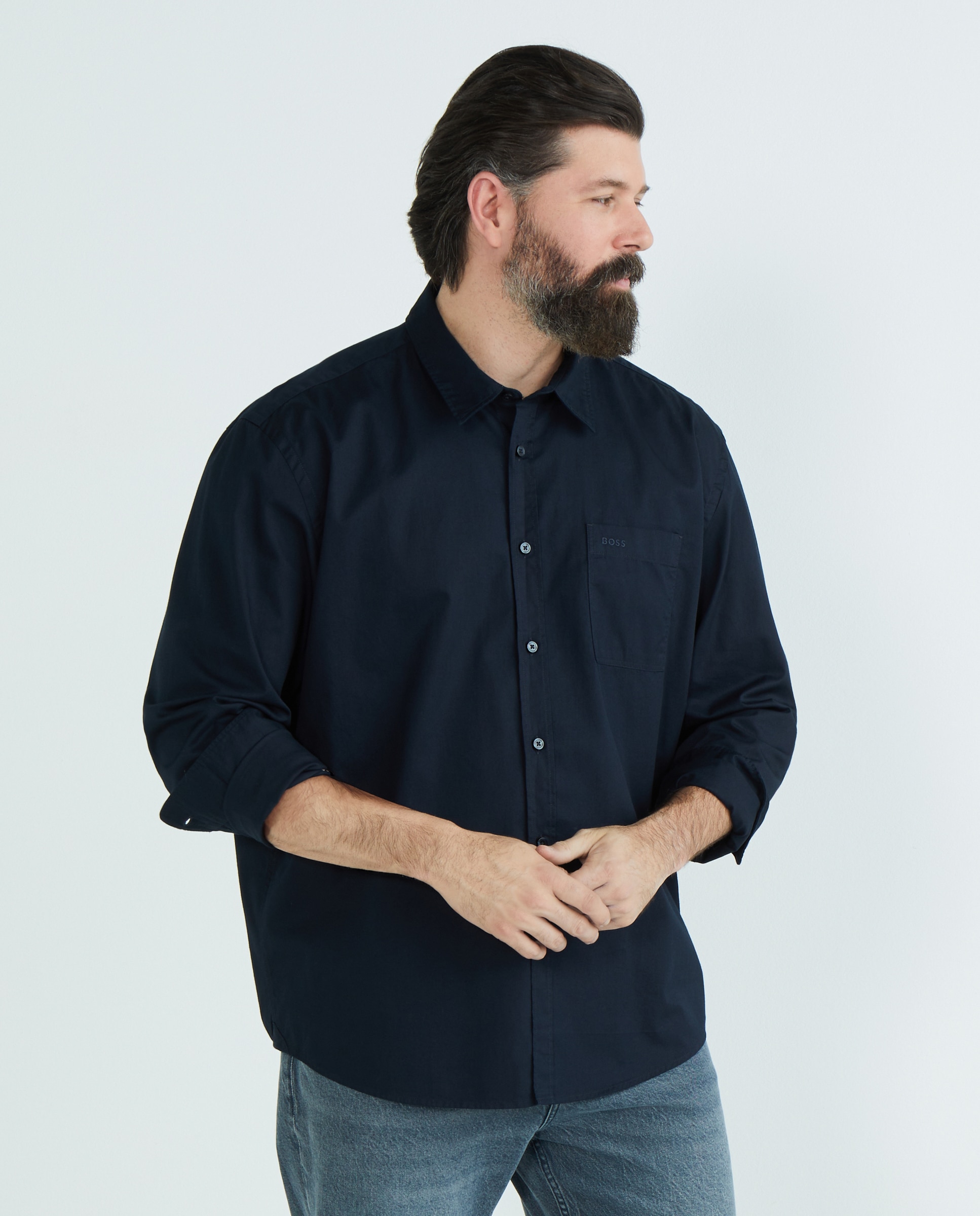 Camisa Tamanhos Grandes Azul-marinho-2